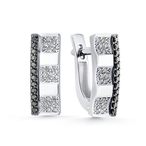 Серьги с бриллиантами из белого золота 585 пробы