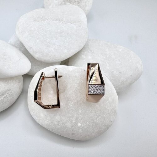 Серьги с бриллиантами из золота 585 пробы