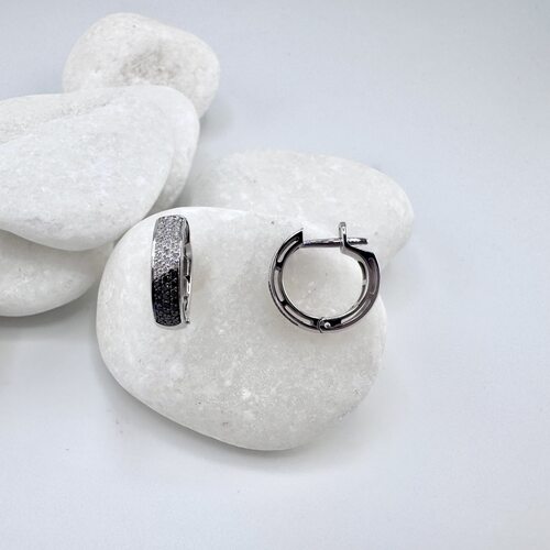 Серьги с бриллиантами из белого золота 585 пробы