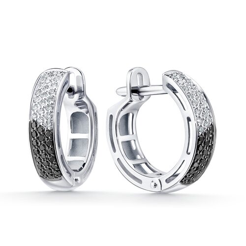 Серьги с бриллиантами из белого золота 585 пробы