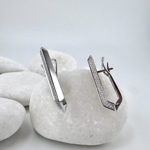 Серьги с бриллиантами из белого золота 585 пробы