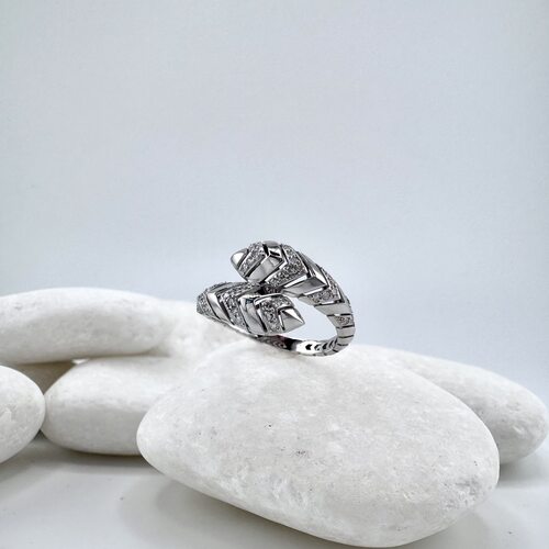 Кольцо с бриллиантами из белого золота 585 пробы