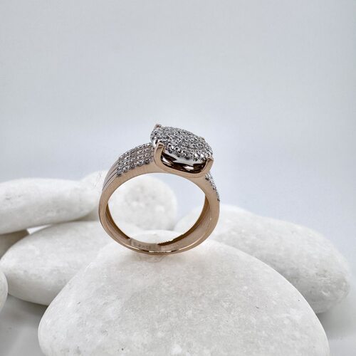 Кольцо с бриллиантами из золота 585 пробы