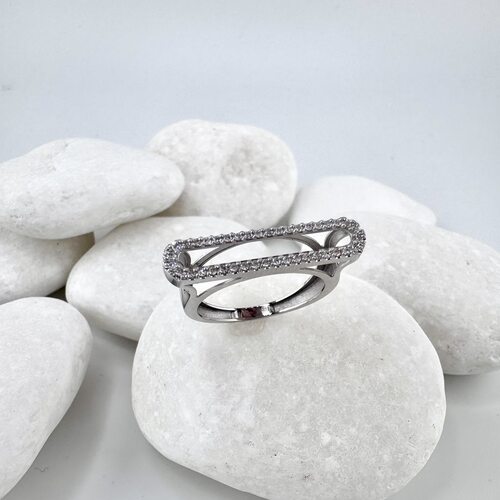 Кольцо с бриллиантами из белого золота 585 пробы