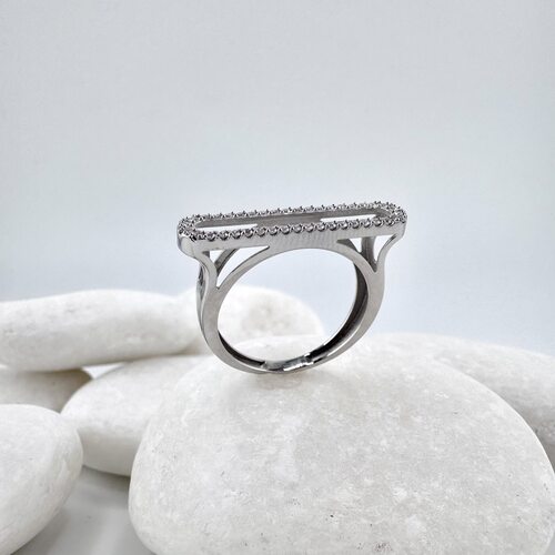 Кольцо с бриллиантами из белого золота 585 пробы