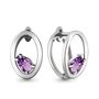 Серьги с аметистами из серебра 925 пробы