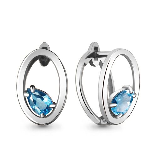 Серьги с топазами из серебра 925 пробы