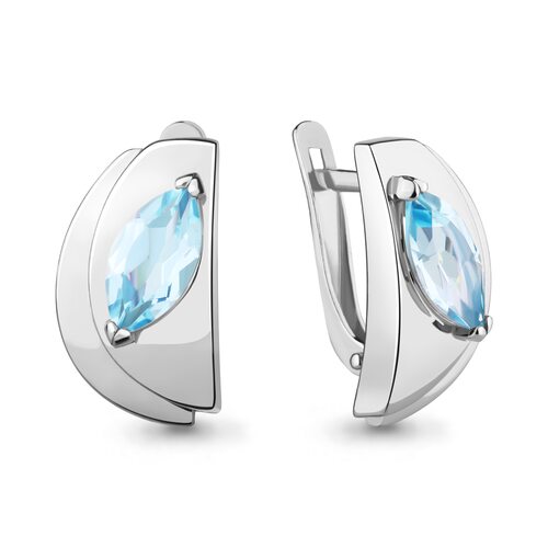 Серьги с топазами из серебра 925 пробы
