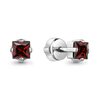 Серьги с гранатами из серебра 925 пробы