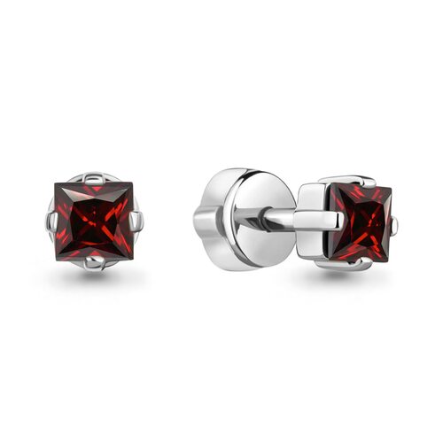 Серьги с гранатами из серебра 925 пробы