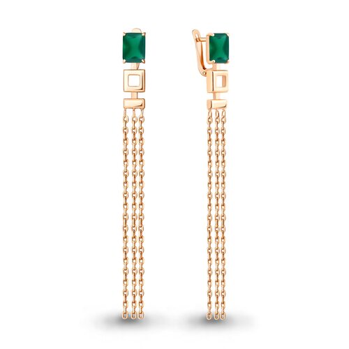 Серьги с агатами из серебра 925 пробы