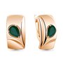 Серьги с агатом из серебра 925 пробы с позолотой