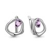 Серьги с аметистами из серебра 925 пробы