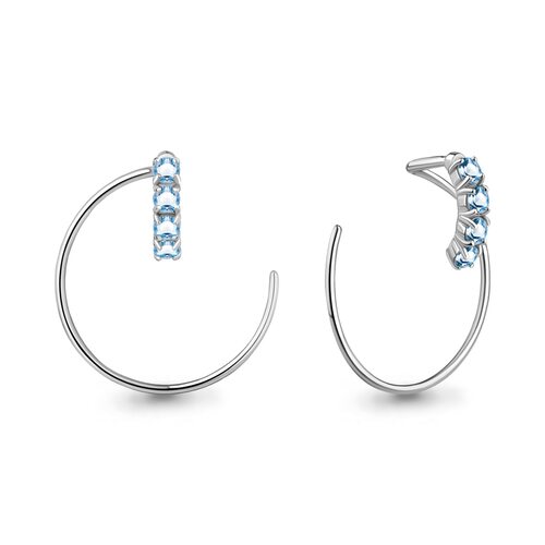 Серьги с топазами из серебра 925 пробы