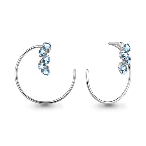 Серьги с топазами из серебра 925 пробы