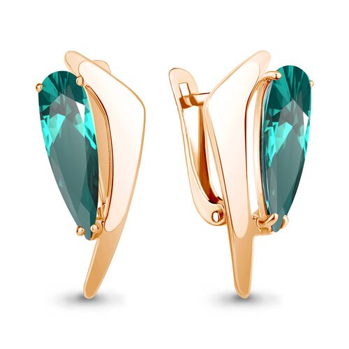 Серьги с нанотурмалином из золота 585 пробы