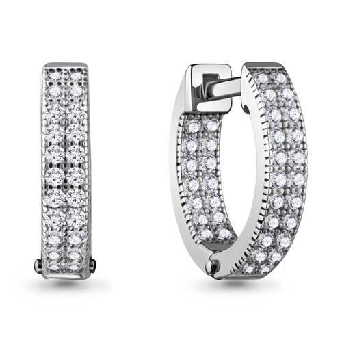 Серьги с фианитами из серебра 925 пробы