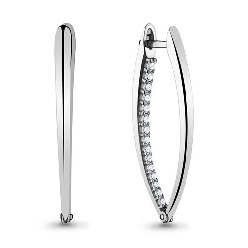 Серьги с фианитами из серебра 925 пробы