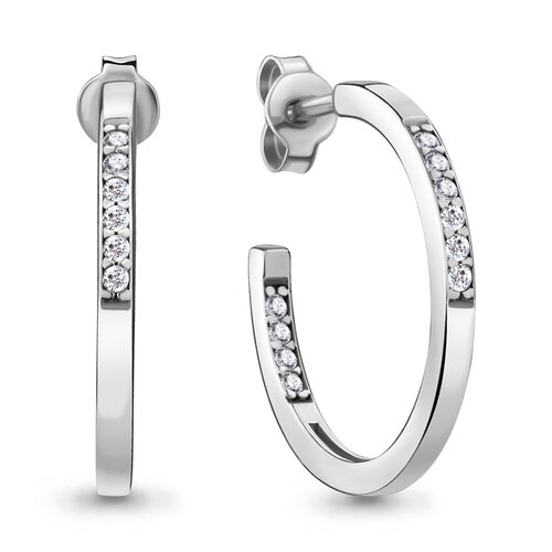 Серьги с фианитами из серебра 925 пробы