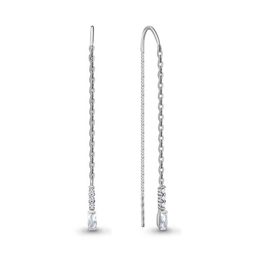 Серьги с фианитами из серебра 925 пробы