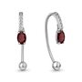 Серьги с гранатом и фианитами из серебра 925 пробы