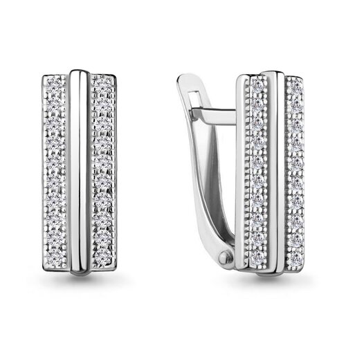 Серьги с фианитами из серебра 925 пробы