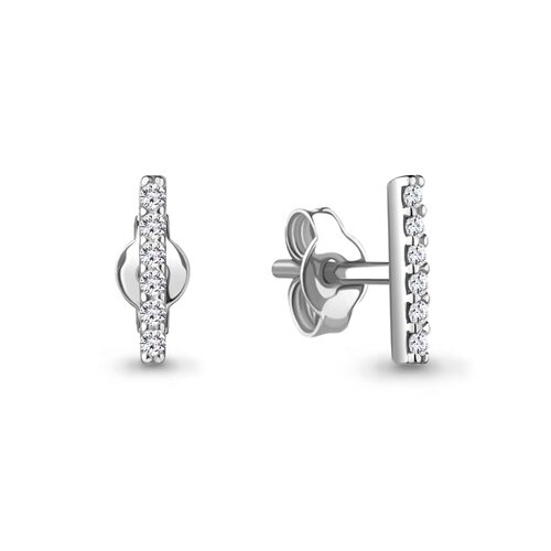 Серьги с фианитами из серебра 925 пробы