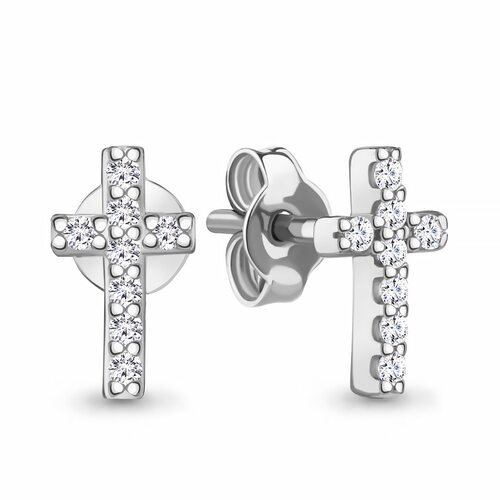 Серьги с фианитами из серебра 925 пробы