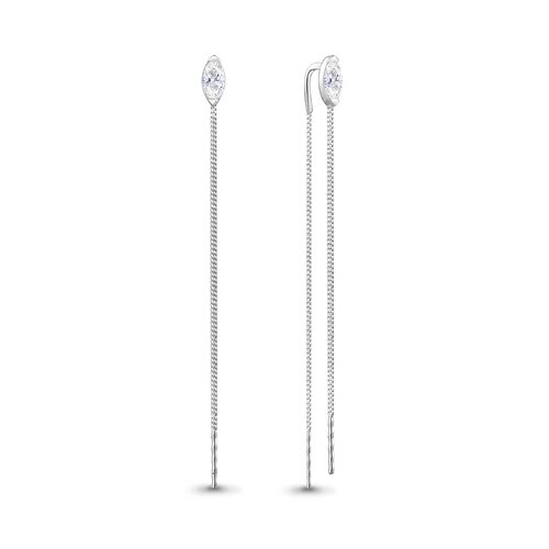 Серьги с фианитами из серебра 925 пробы