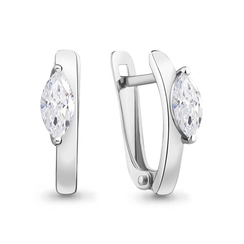 Серьги с фианитами из серебра 925 пробы
