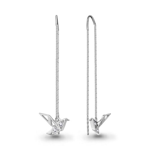 Серьги с фианитами из серебра 925 пробы