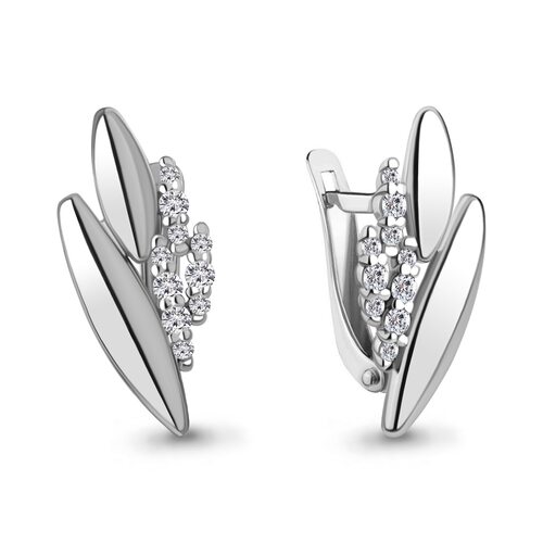 Серьги с фианитами из серебра 925 пробы