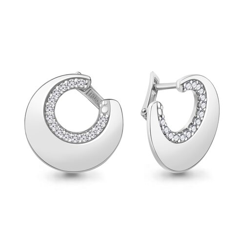 Серьги с фианитами из серебра 925 пробы