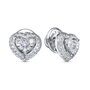 Серьги "Сердца" с бриллиантами из белого золота 585 пробы арт. 5-1020-201