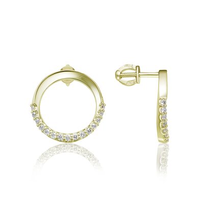 Серьги с бриллиантами из желтого золота 585 пробы