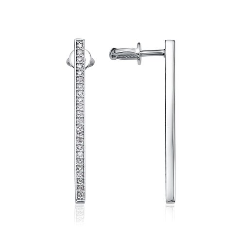 Пуссеты с бриллиантами из белого золота 585 пробы