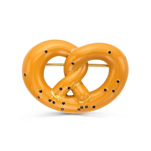 Брошь с фианитами из серебра 925 пробы