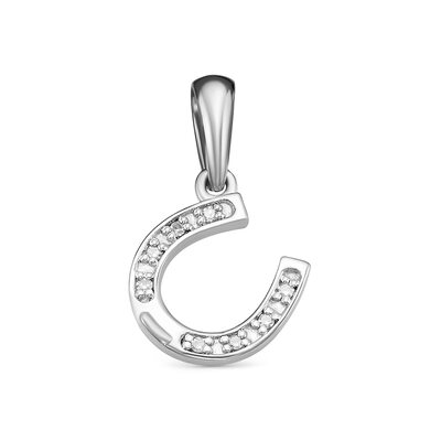 Подвеска-талисман "Подкова удачи" с бриллиантами из серебра 925 пробы