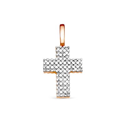 Декоративный крест с бриллиантами из золота 585 пробы