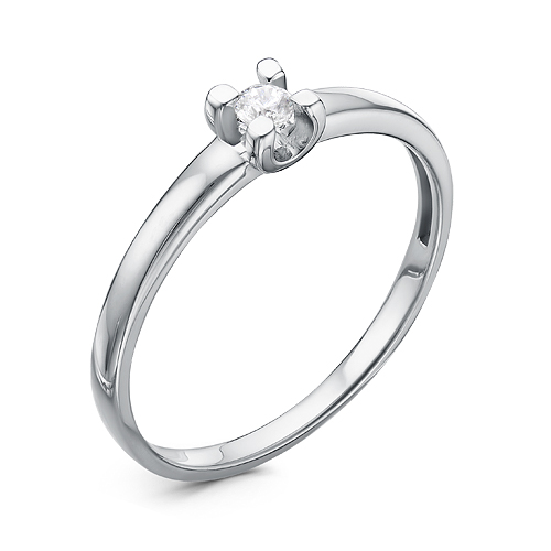 Кольцо с бриллиантом из белого золота 585 пробы 