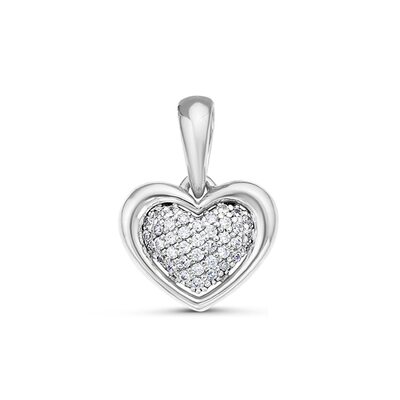 Подвеска "Сердце" с бриллиантами из золота 585 пробы