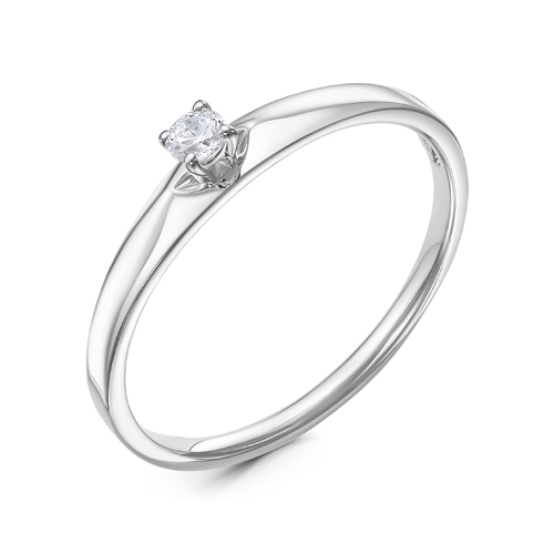 Кольцо с бриллиантом из белого золота 585 пробы