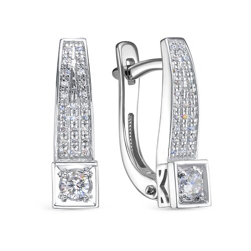 Серьги с бриллиантами из белого золота 585 пробы