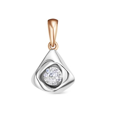 Подвеска "Роза" с бриллиантами из золота 585 пробы