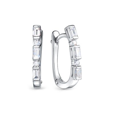 Серьги с бриллиантами из белого золота 585 пробы