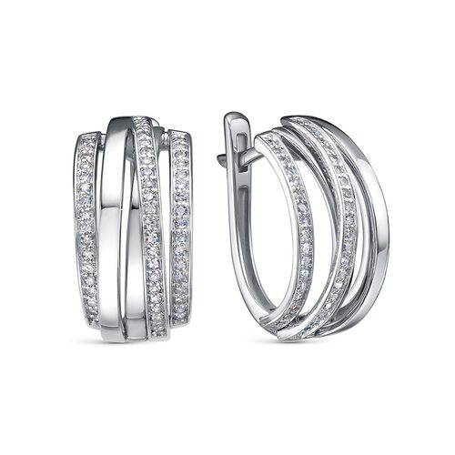 Серьги с бриллиантами из белого золота 585 пробы