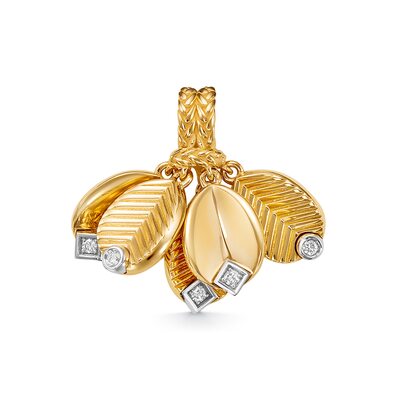 Подвеска с бриллиантами из желтого золота 585 пробы