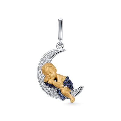 Подвеска "Мальчик" с сапфирами из золота 585 пробы