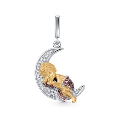 Подвеска "Девочка" с сапфирами из золота 585 пробы