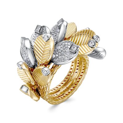 Кольцо с бриллиантами из золота 585 пробы